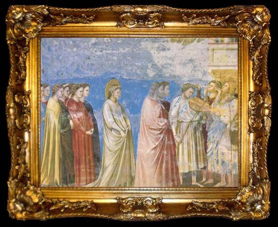 framed  GIOTTO di Bondone The Marriage Procession of the Virgin (mk08), ta009-2